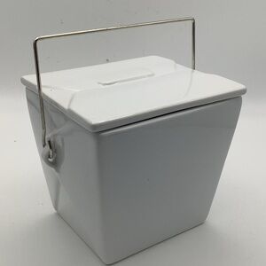 Pottery Barn Ceramic Chinese Take Out Box with Metal Handle